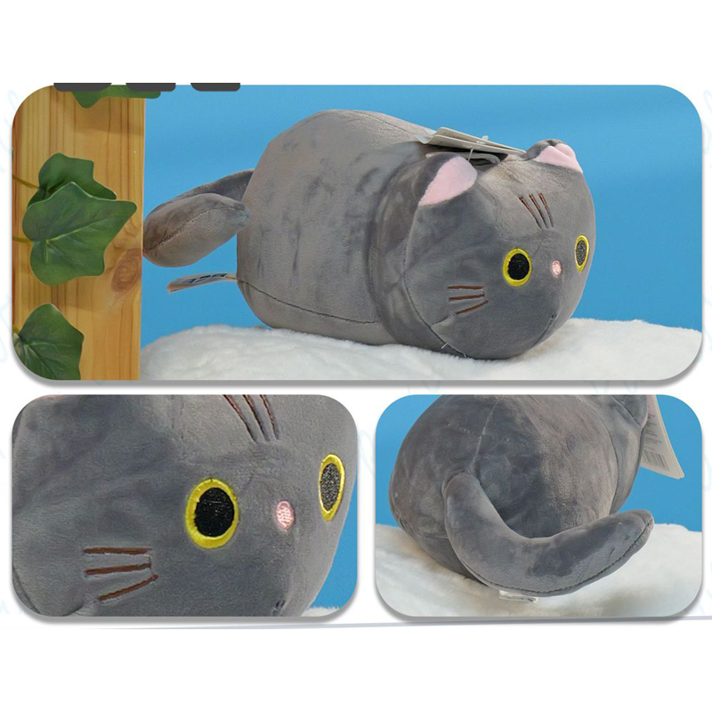 PELUCHE BOLA GATO GRIS 20CM