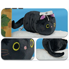 PELUCHE BOLA GATO NEGRO 20CM