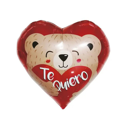 GLOBO FOIL CORAZON ROJO MENSAJE TE QUIERO OSITO 45CM XOCO 2