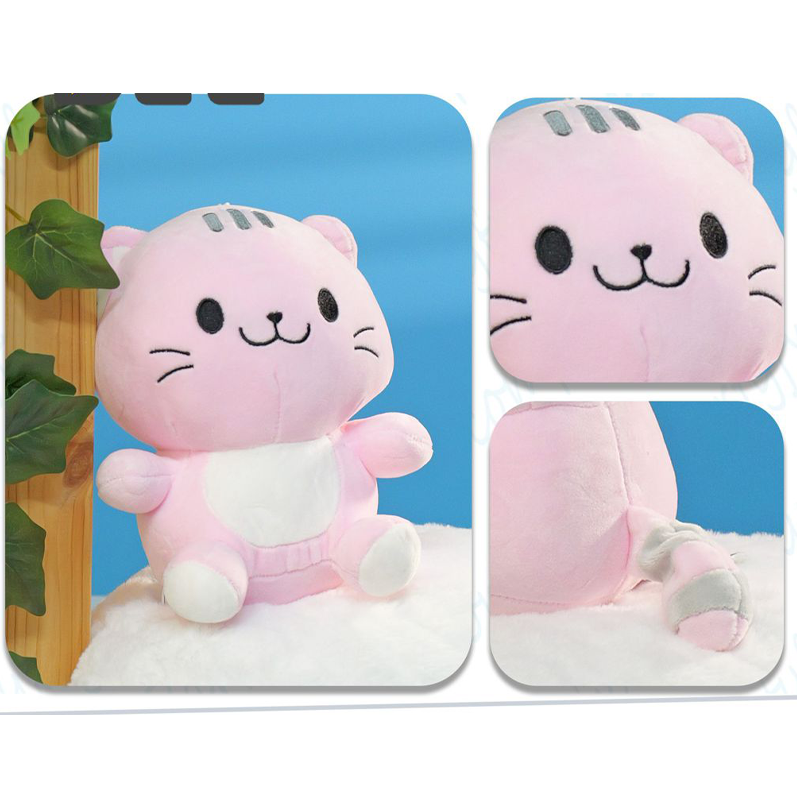 PELUCHE GATO CARA GRANDE 23CM ROSA