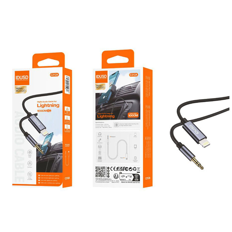 CABLE AUDIO Lightning a 3.5mm M/M 1M