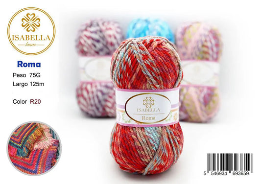 Hilo Isabella Roma 75g de Alta Calidad ISABELLA 纱线