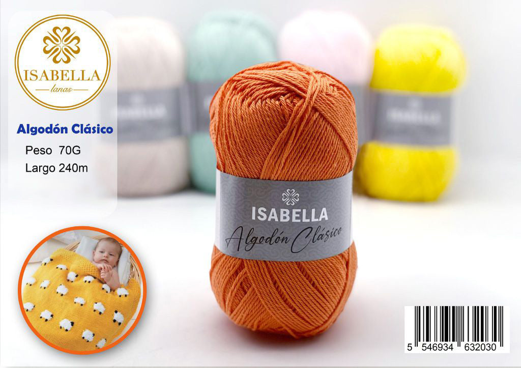 OVILLO ISABELLA ALGODON DE CALIDAD PREMIUM 70G