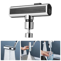 Kitchen Faucet Waterfall Outlet Splash Proof Universal Rotating Bubbler Multifunctional Water Nozzle Extension Kitchen Gadgets Melissa