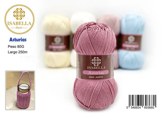 Ovillo de Hilo Isabella Asturias 80g de Alta Calidad ISABELLA 纱线