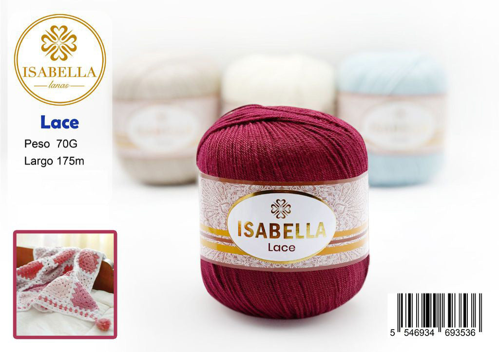 Hilo Isabella Lace para Encaje y Tejidos Delicados 70g