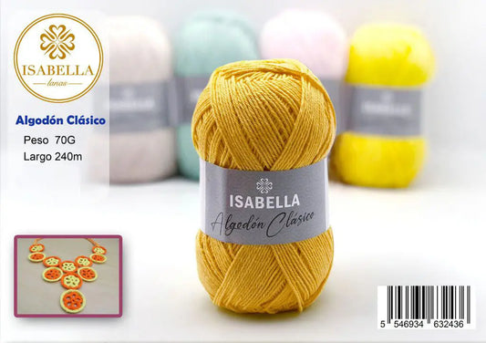 OVILLO DE ALGODÓN CLÁSICO ISABELLA 70G ISABELLA 纱线