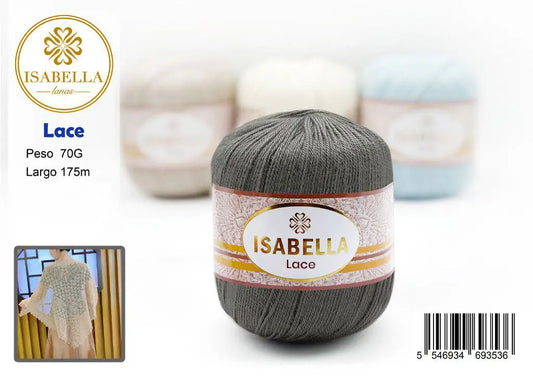 Hilo Isabella Lace 70g de Lujo ISABELLA 纱线