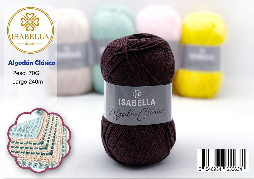 OVILLO ISABELLA ALGODON CLASICO 70G - ¡Descubre la belleza y calidad del ovillo de Algodón Clásico Isabella de 70g!