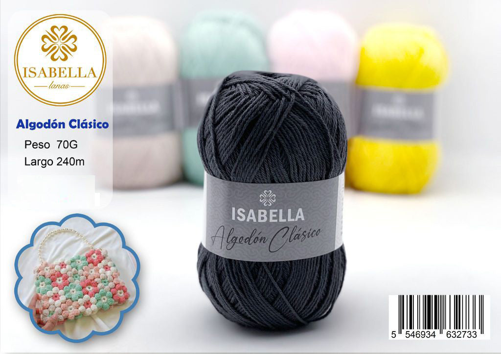 OVILLO DE ALGODÓN CLÁSICO ISABELLA 70G