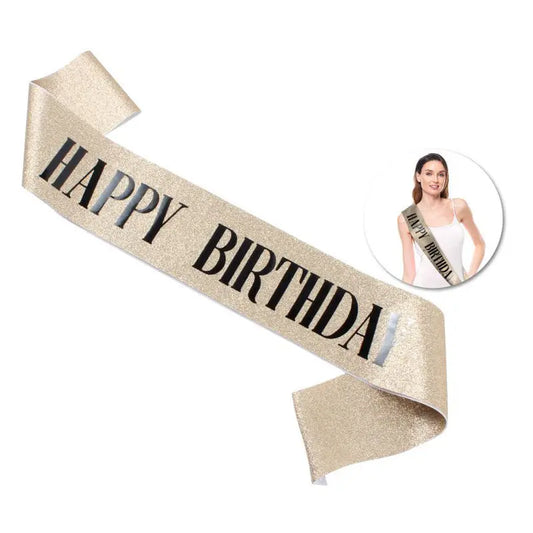 BANDA HAPPY BIRTHDAY GLITTER ORO 160X9.5CM XOCO 1