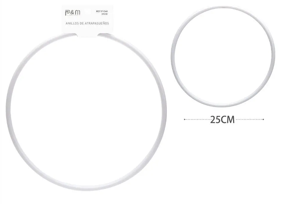 ANILLOS DE ATRAPASUEÑOS BLANCO 25CM 1PCS 一期十号