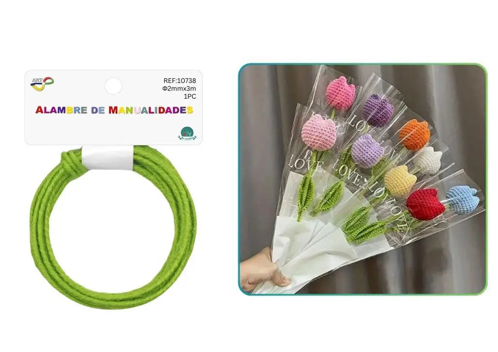 ALAMBRE DE MANUALIDAD VERDE 牵手