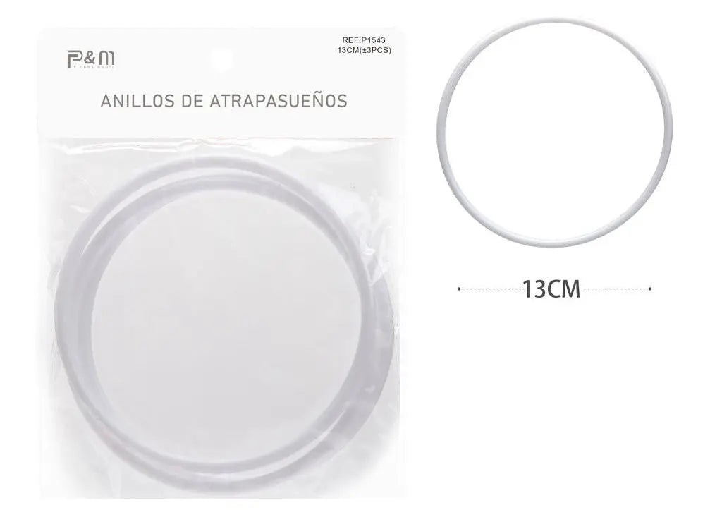 ANILLOS DE ATRAPASUEÑOS BLANCO 13CM 3PCS 一期十号