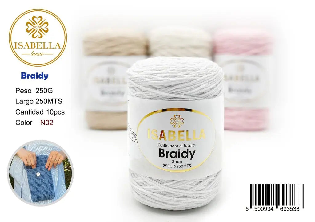 DIY BRAIDY 2MM 250G ISABELLA 纱线