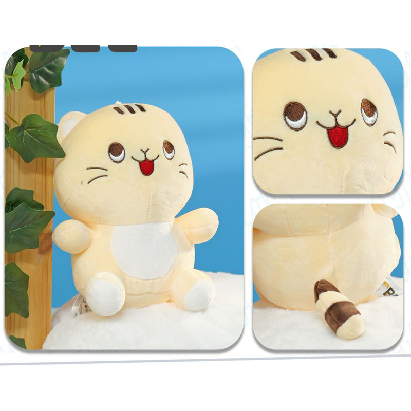 PELUCHE GATO CARA GRANDE 23CM AMARILLO