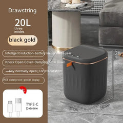 Smart Trash Can With Lid For Bedroom And Living Room Kitchen Storage Box Trash Can Induction Small Car Box Automatic Smart Dustbin Smart Trash Bin Melissa