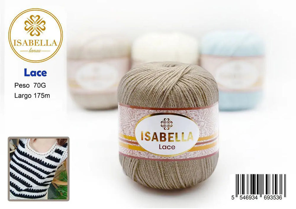 Ovillo de Hilo Isabella Encaje 70g ISABELLA 纱线