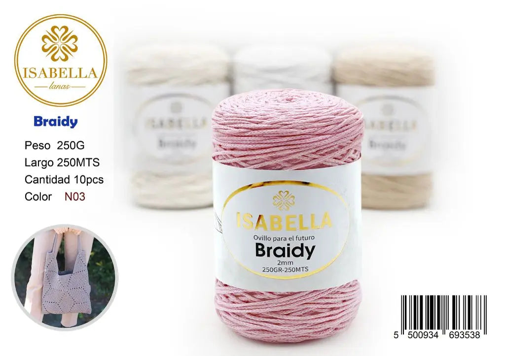 DIY BRAIDY 2MM 250G ISABELLA 纱线