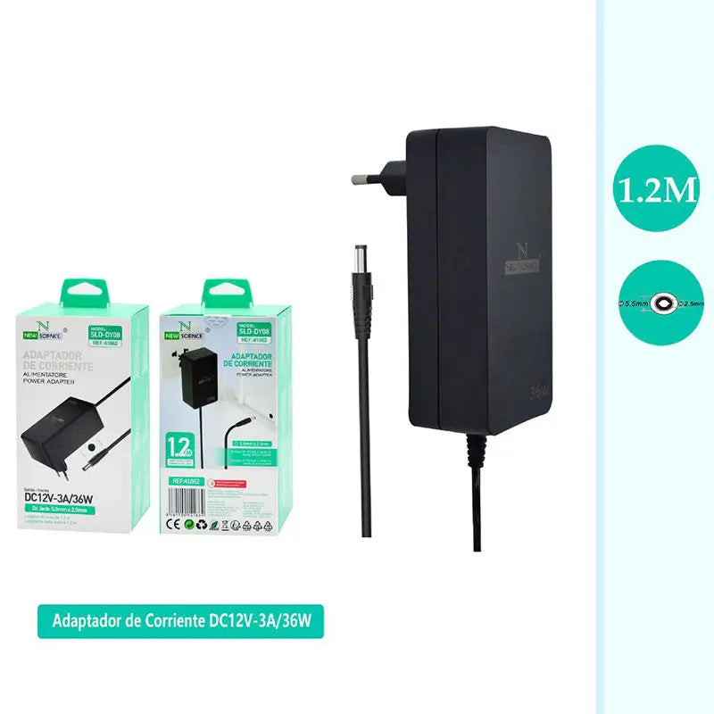 Adaptador de corriente DC12V-3A-36W 1.2M 新科电子
