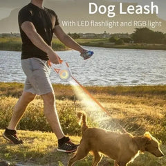 3M/5M Automatic Retractable Dog Leash LED Luminous Leading Fashion Light Straps for Dog Puppy Pet Flexi Walking Running Lead