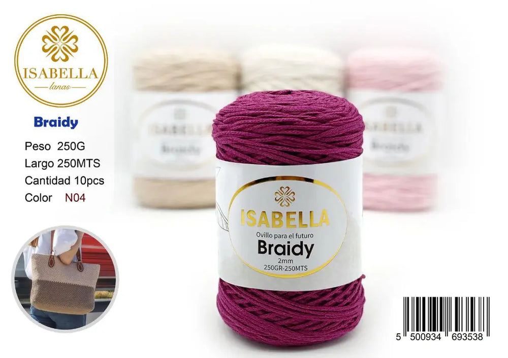 DIY BRAIDY 2MM 250G ISABELLA 纱线