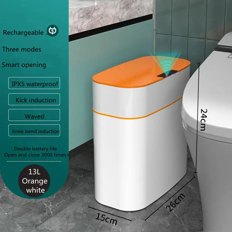 Smart Trash Can With Lid For Bedroom And Living Room Kitchen Storage Box Trash Can Induction Small Car Box Automatic Smart Dustbin Smart Trash Bin Melissa