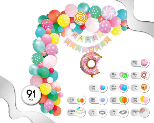 SET DE GLOBOS DULCE 86PC XOCO