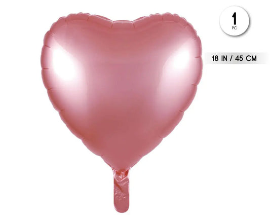 GLOBO DECORATIVO FOIL CORAZON COLOR ROSA ORO 45CM XOCO