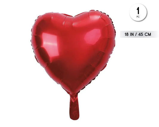 GLOBO DECORATIVO FOIL CORAZON COLOR ROJO 45CM XOCO