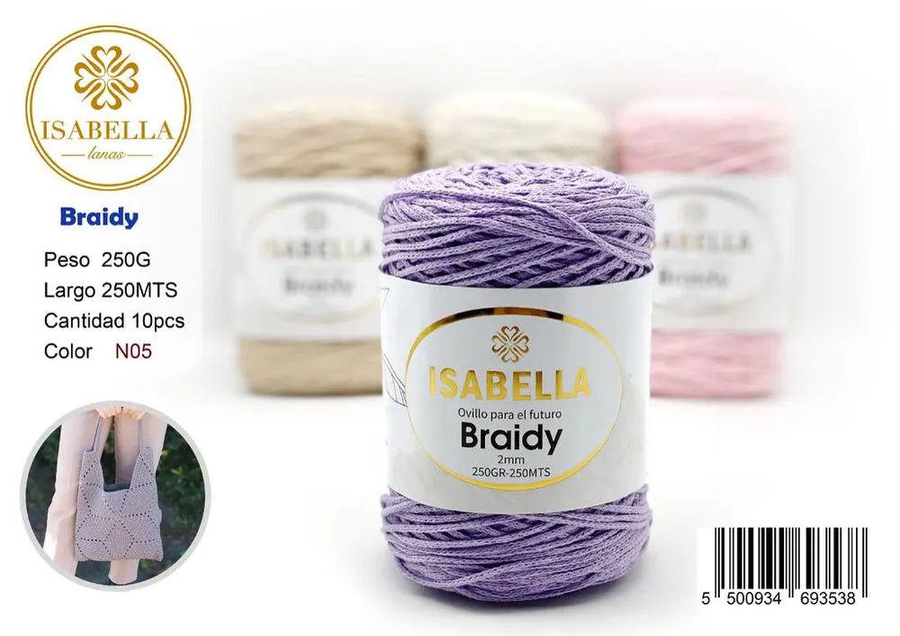 DIY BRAIDY 2MM 250G ISABELLA 纱线