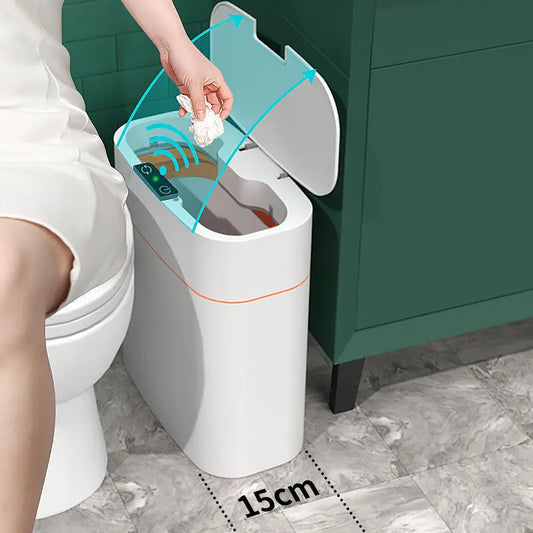 Smart Trash Can With Lid For Bedroom And Living Room Kitchen Storage Box Trash Can Induction Small Car Box Automatic Smart Dustbin Smart Trash Bin Melissa