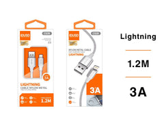 Cable Nylon USB- Lightning 1.2M 3A