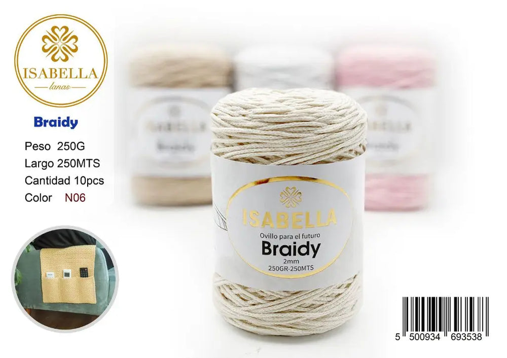DIY BRAIDY 2MM 250G ISABELLA 纱线