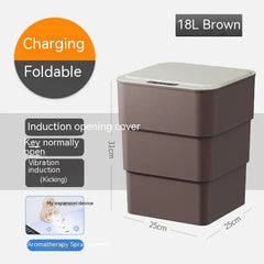 Smart Trash Can With Lid For Bedroom And Living Room Kitchen Storage Box Trash Can Induction Small Car Box Automatic Smart Dustbin Smart Trash Bin Melissa