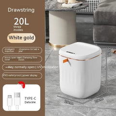 Smart Trash Can With Lid For Bedroom And Living Room Kitchen Storage Box Trash Can Induction Small Car Box Automatic Smart Dustbin Smart Trash Bin Melissa