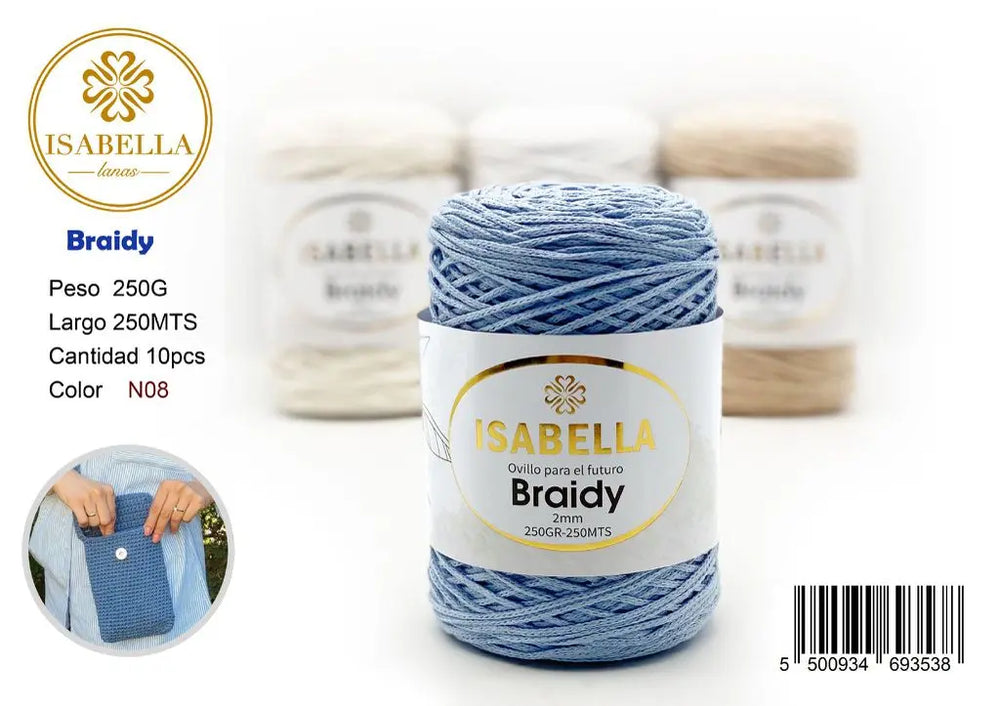 DIY BRAIDY 2MM 250G ISABELLA 纱线