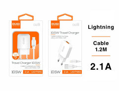 CARGADOR 2.1A CON CABLE LIGHTNING 2.4A 1.2M