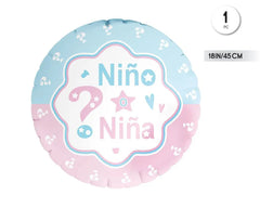 GLOBO DECORATIVO FOIL REDONDO GENDER REVEAL 45CM XOCO