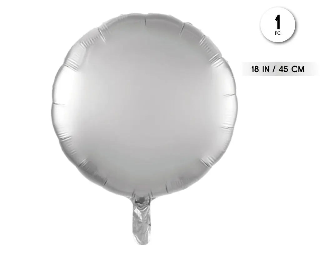GLOBO DECORATIVO FOIL REDONDO PLATA 45CM XOCO