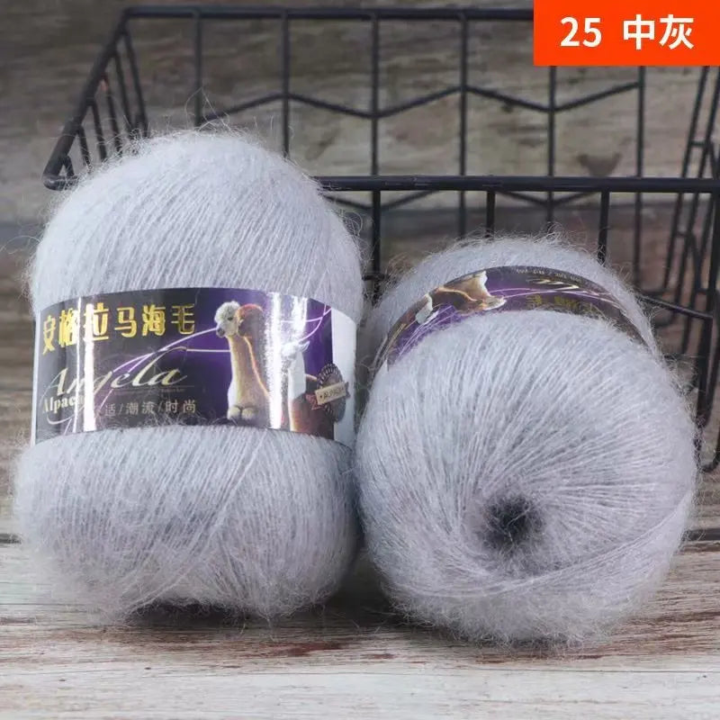 Ovillo de lana de mohair de 50 g para tejer a mano DS