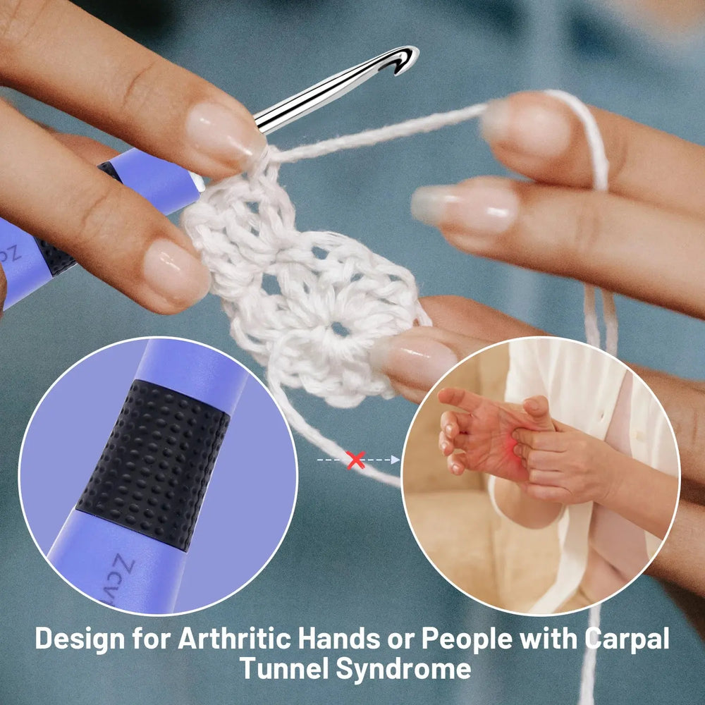 Juego de 12 agujas de crochet iluminadas con contador BlissMarket