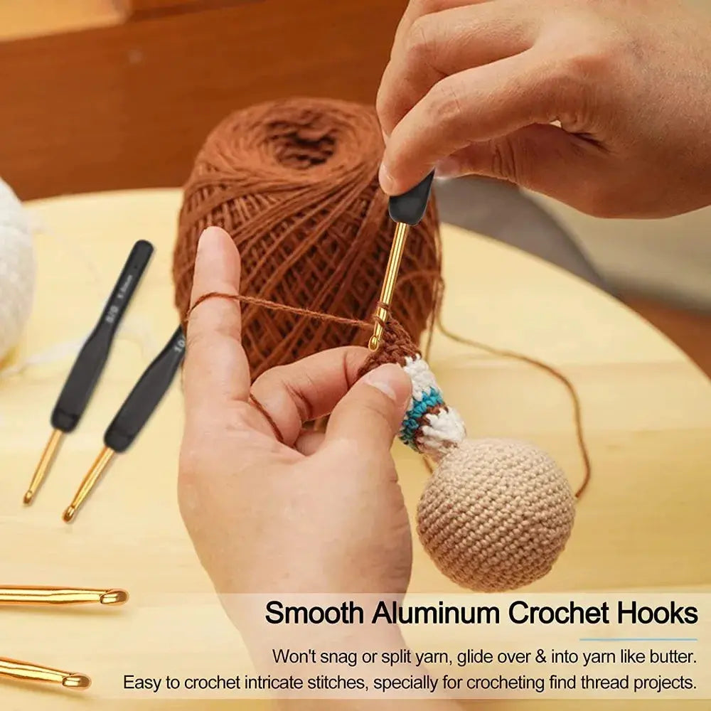 Juego de 8 agujas de crochet negras DS