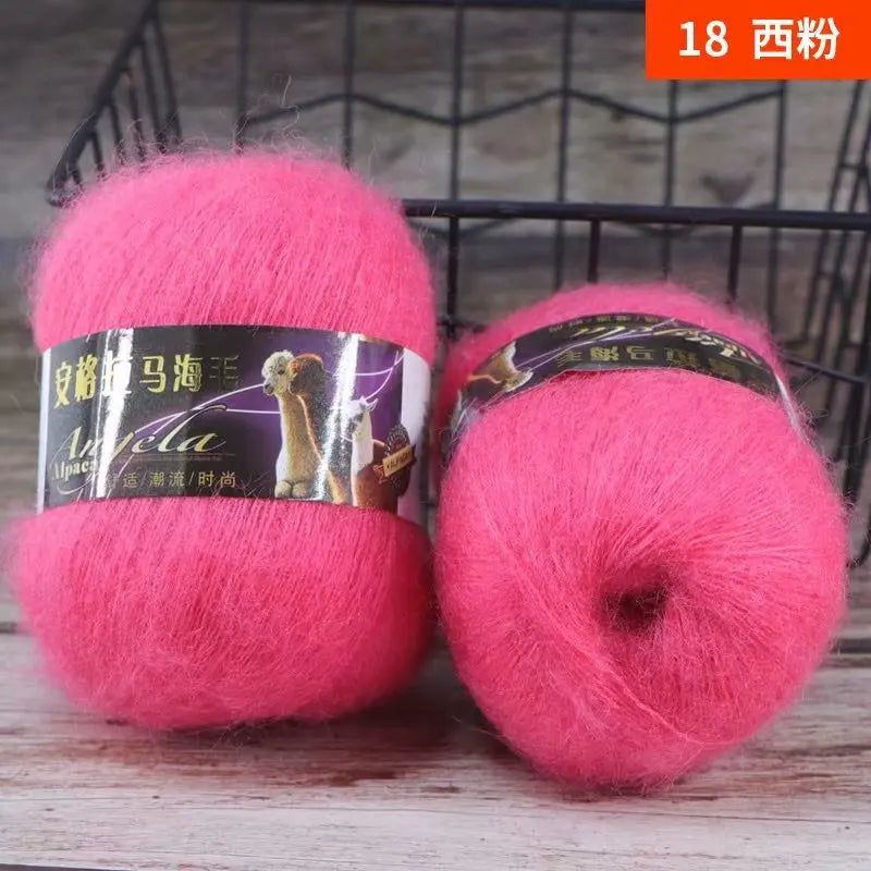 Ovillo de lana de mohair de 50 g para tejer a mano DS