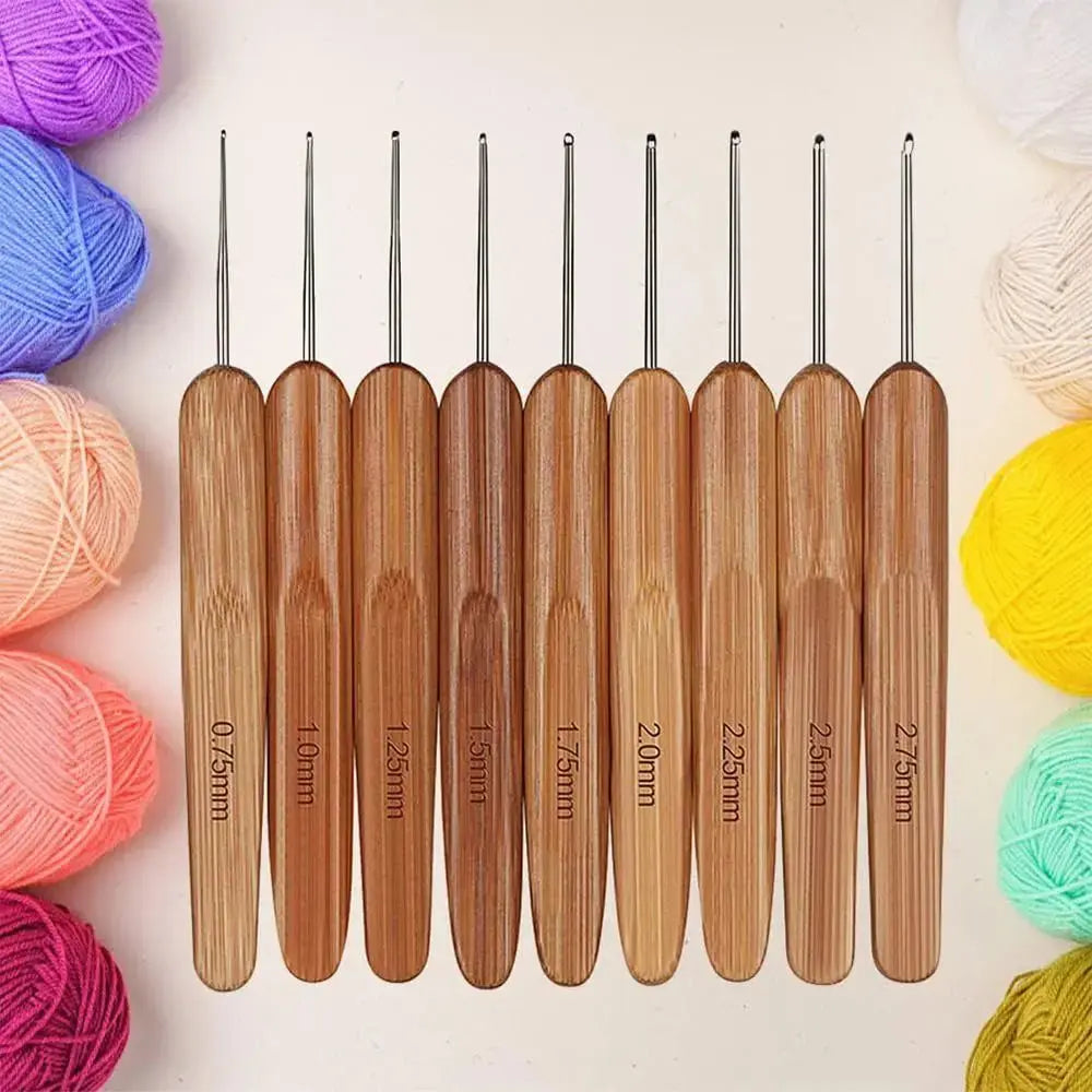 Agujas de crochet con mango de bambú DS