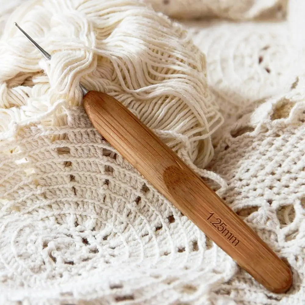 Agujas de crochet con mango de bambú