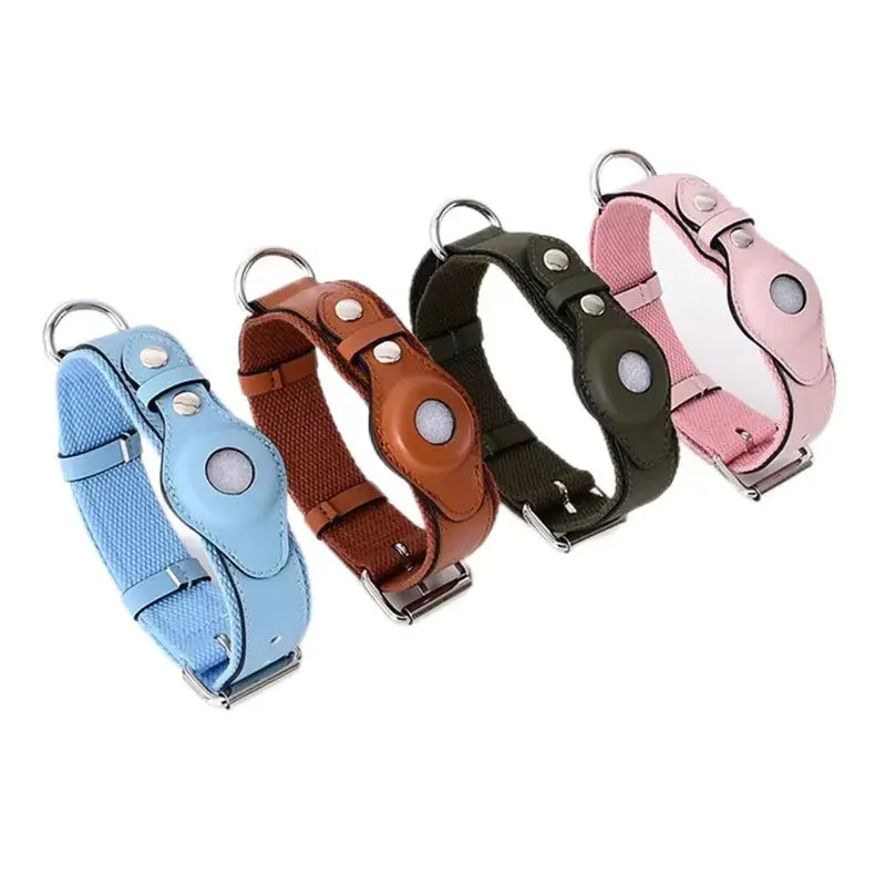 Collar De Cuero Para Perro, Collares Ajustables Para Mascotas Con Diseño De Lujo Para Apple Airtag, Dispositivo De Posicionamiento, Cubierta, Accesorios Para Gatos