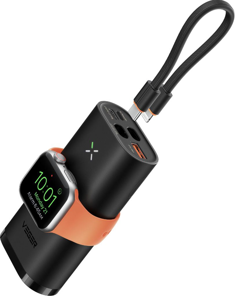 Mini Watch Power Bank Wireless 10000mAh 37W Negro