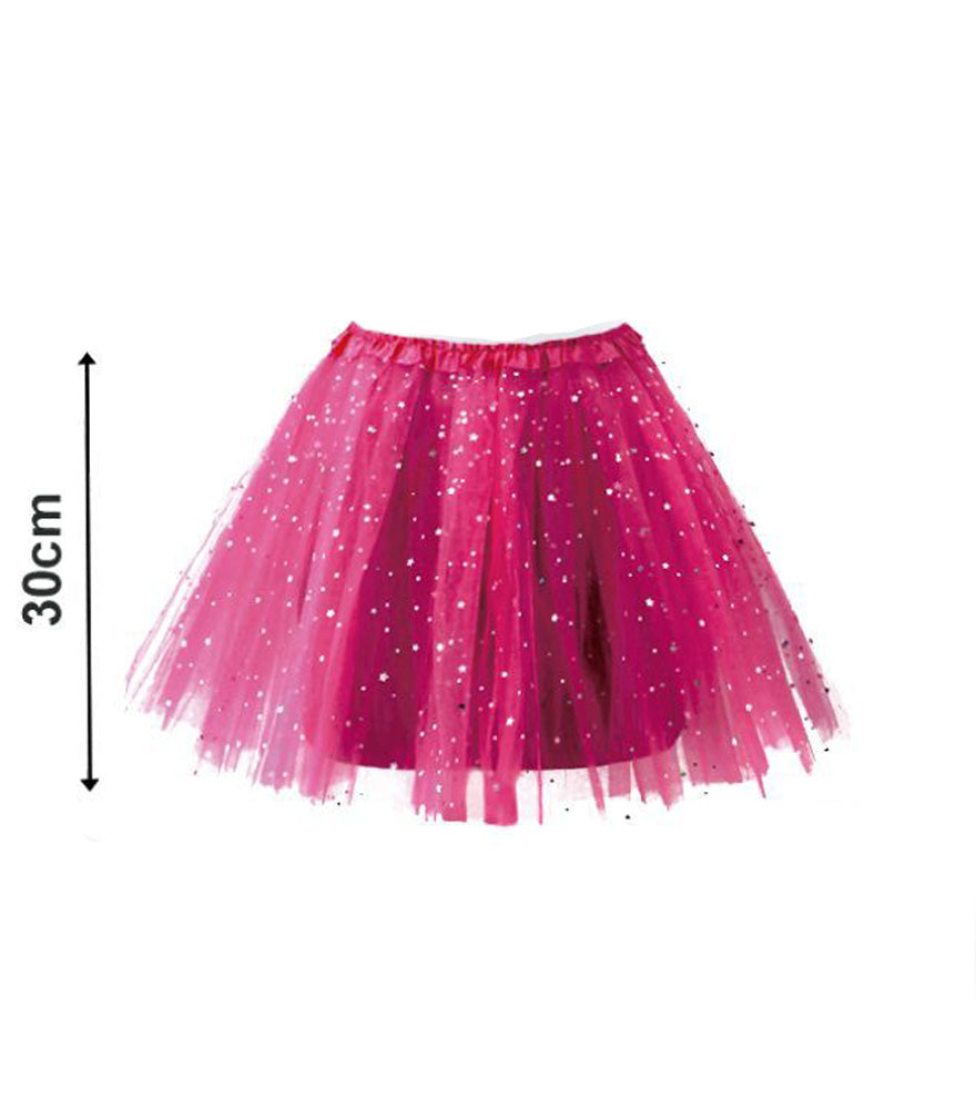 TUTU ESTRELLAS 30CM FUCSIA