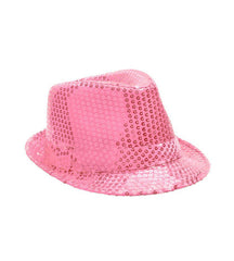 SOMBRERO DE LENTEJUELAS ROSA